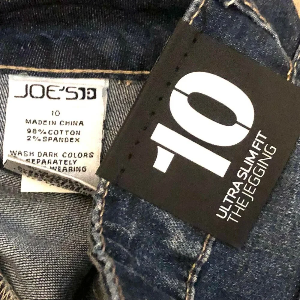 NWT JOE'S JEANS The Jeggings Jeans Ultra Slim Fit Destroyed Dark Wash 10
